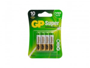 Батарейки GP Super Alkaline, LR03 ААA, 3+1шт - фото 1